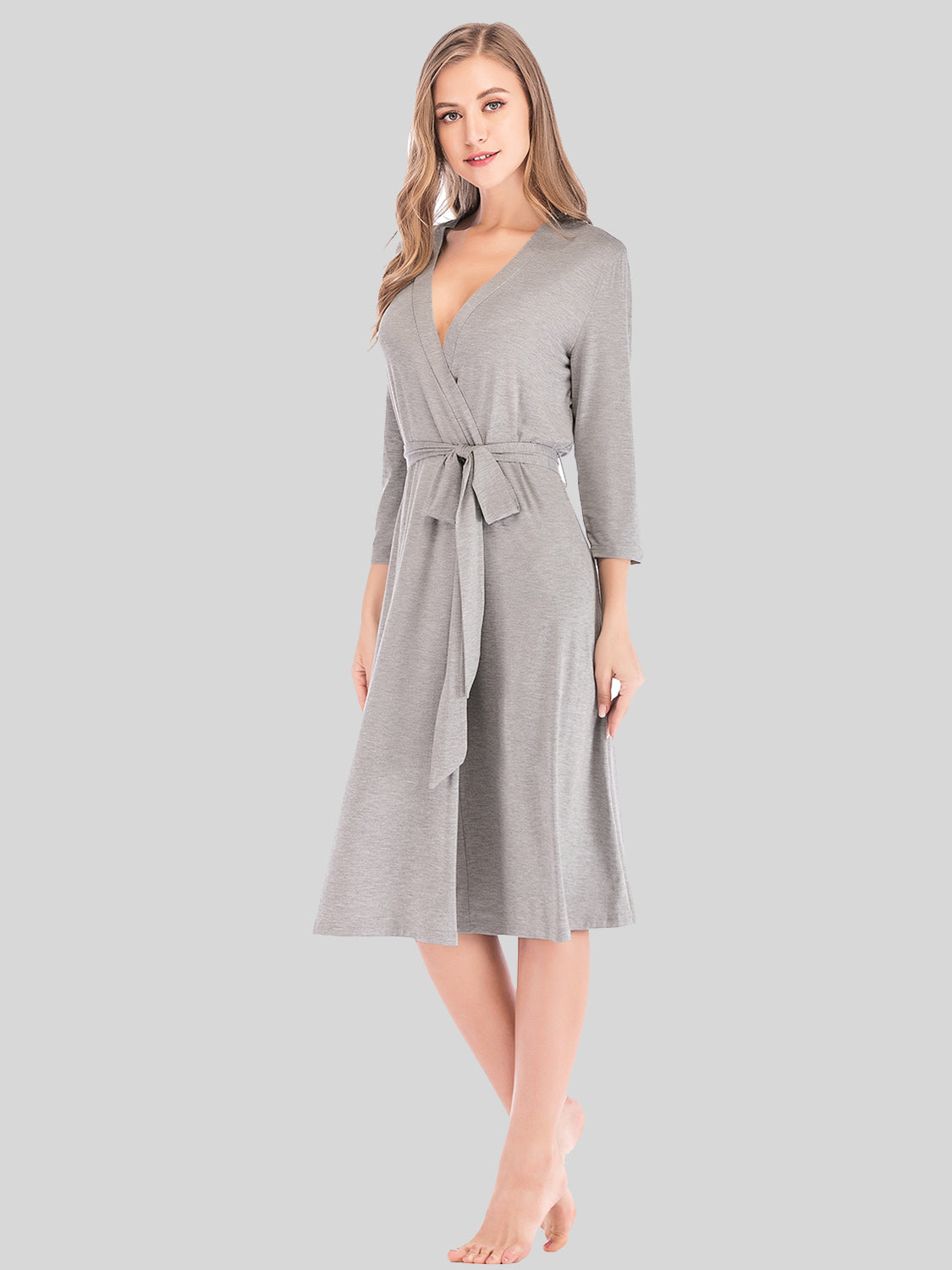 Women's Plunge Tie Front Mini Dress