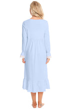 Women's Night Dress – Lace Square Neck Flounce Sleeve