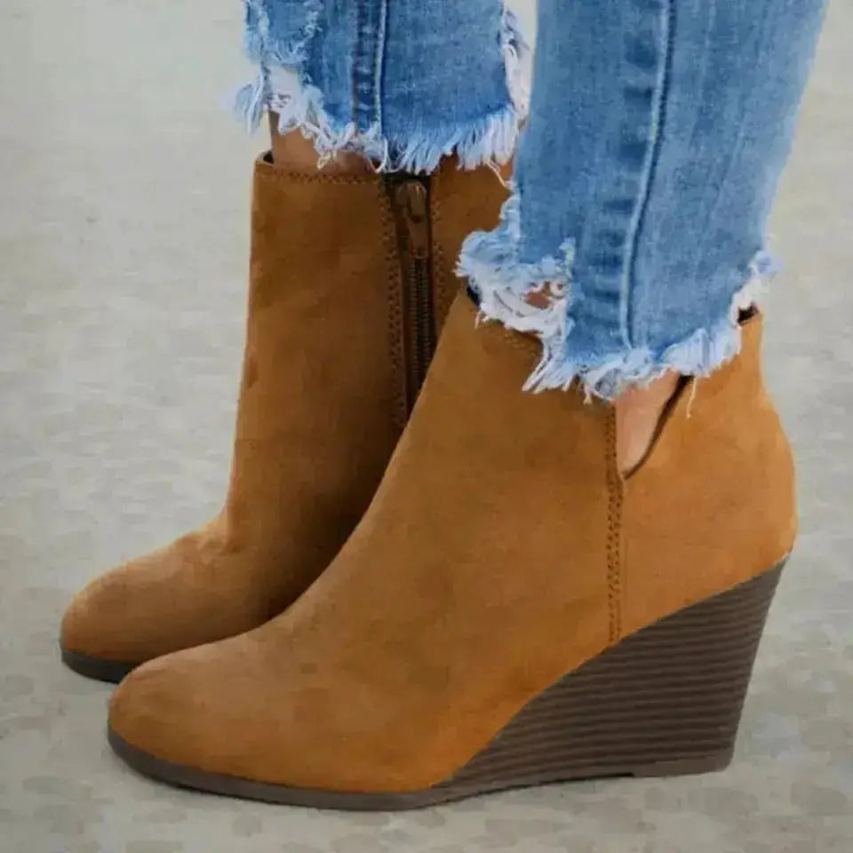 Elegant High Heel Ankle Boots with Side Zip Closure by Parfymia
