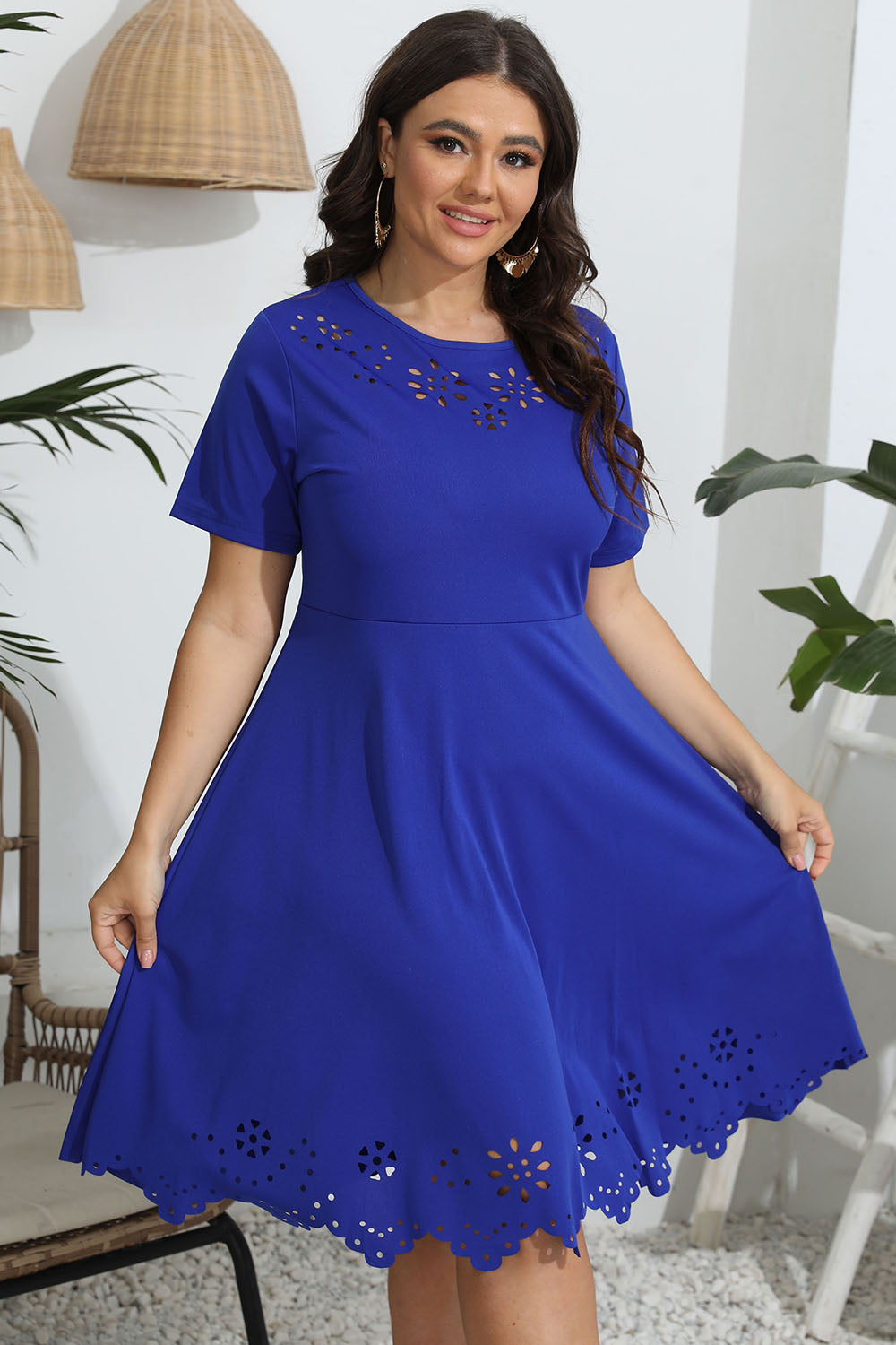 Women's Plus Size Openwork Dress