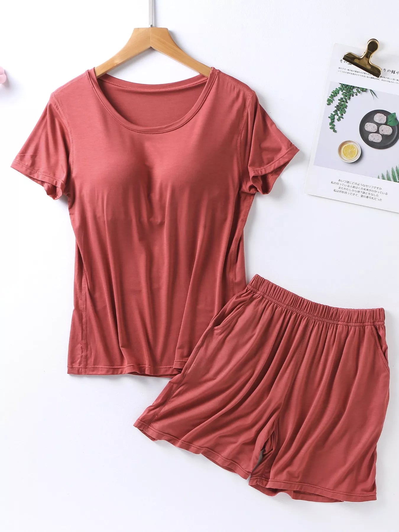 Women's Shorts Set – Padded Modal Tee & Shorts