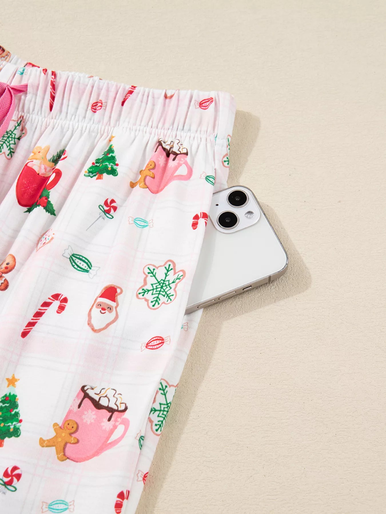 Women's Pajama Set – Holiday Print Blush