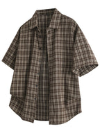 Men's Plus Size Plaid Short Sleeve Shirt
