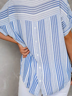 Women's Collared Shirt – Striped & Dotted Plus Size