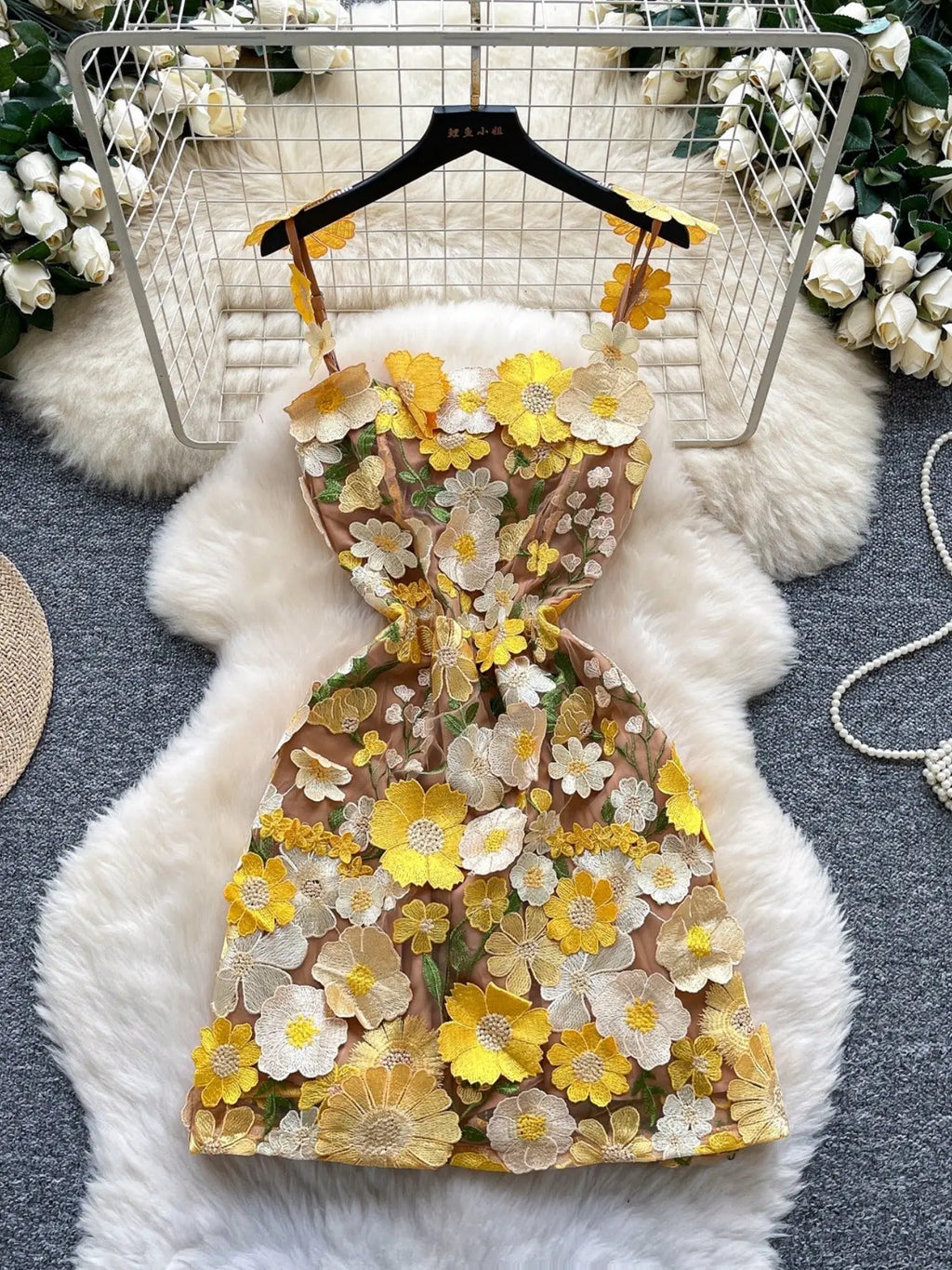 Floral Tie Waist Mini Dress Trendsi
