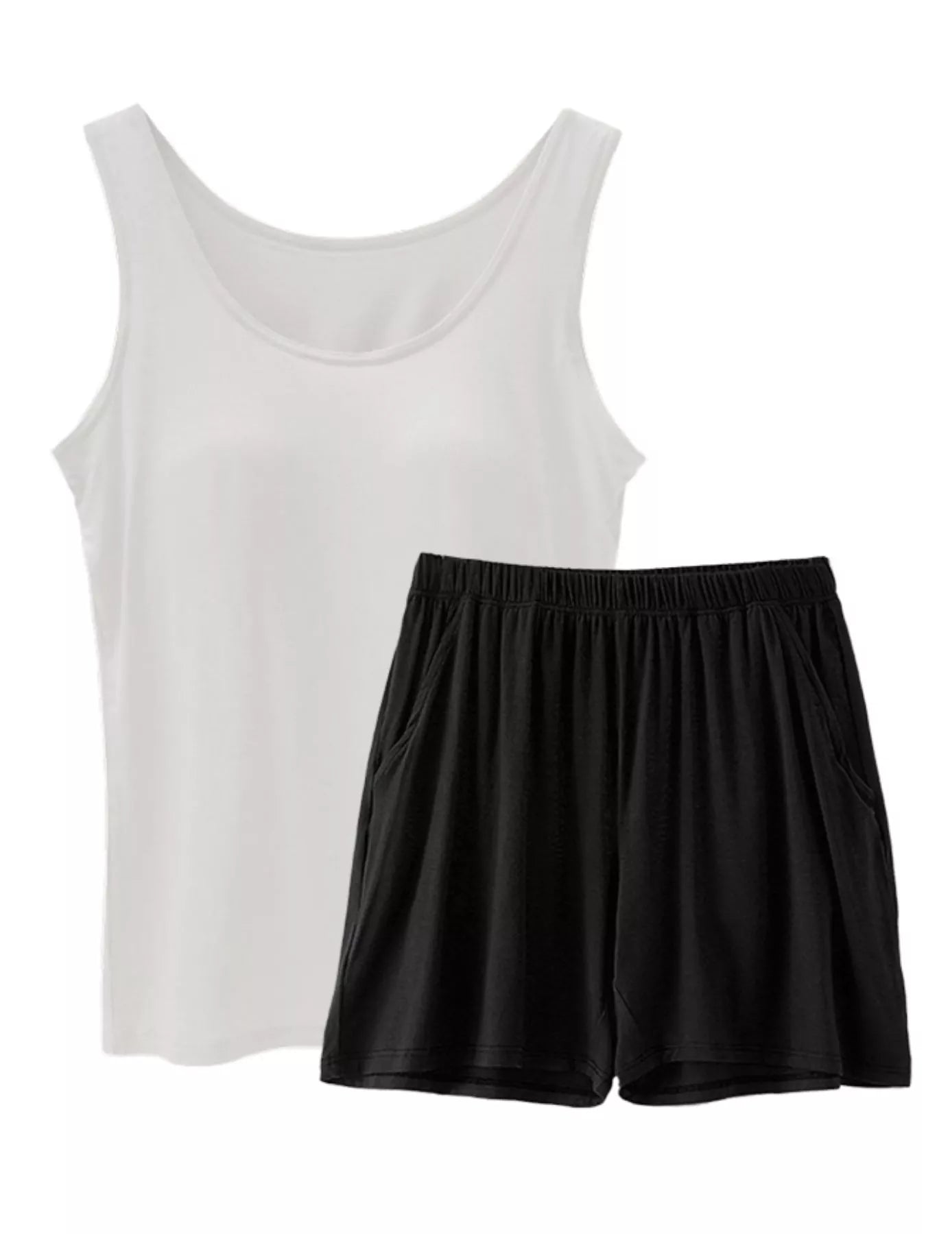 Women's Plus Size Modal Padded Tank & Shorts Set