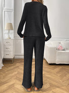 Women's Loungewear Set – Ribbed Long Sleeve