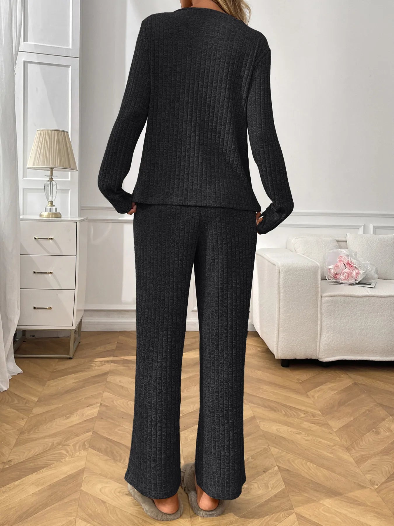 Women's Loungewear Set – Ribbed Long Sleeve