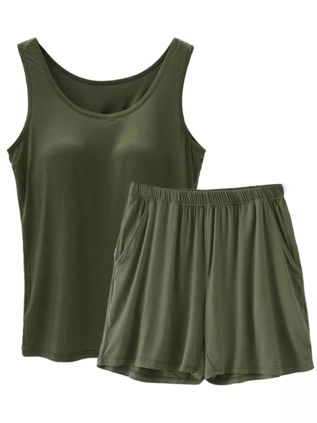 Women's Plus Size Modal Padded Tank & Shorts Set