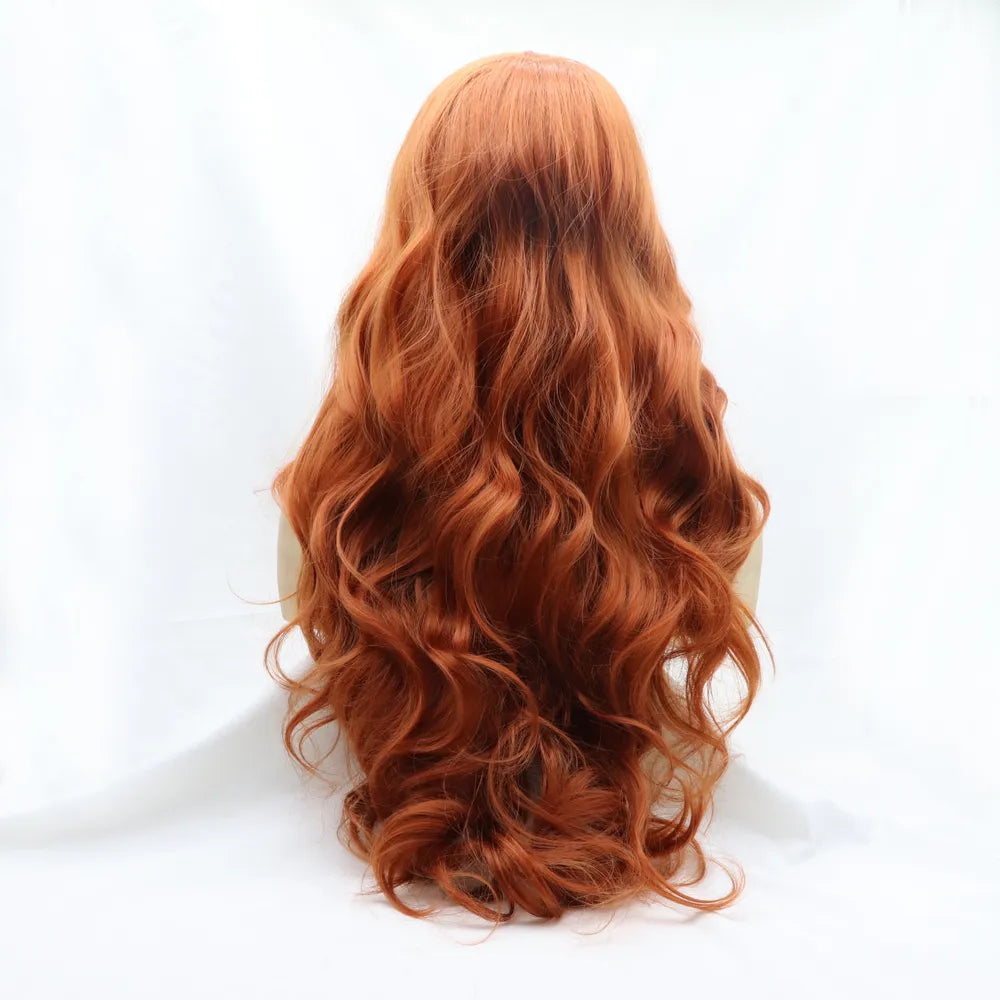 13*3" Lace Front Wigs Synthetic Long Wavy 24" 130% Density