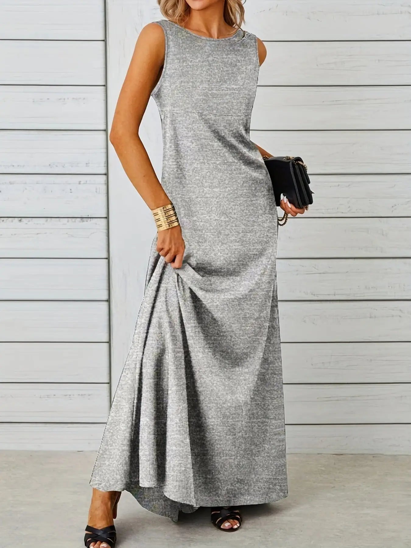 Sleeveless Flowy Maxi Dress Trendsi