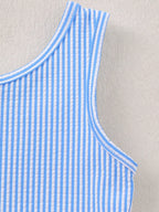 Children's Striped Sleeveless One-Piece Swimsuit