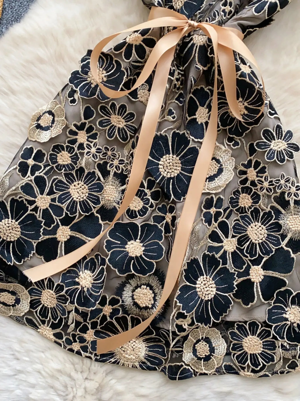 Floral Tie Waist Mini Dress Trendsi