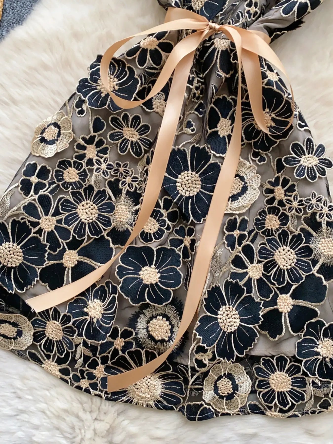 Floral Tie Waist Mini Dress Trendsi