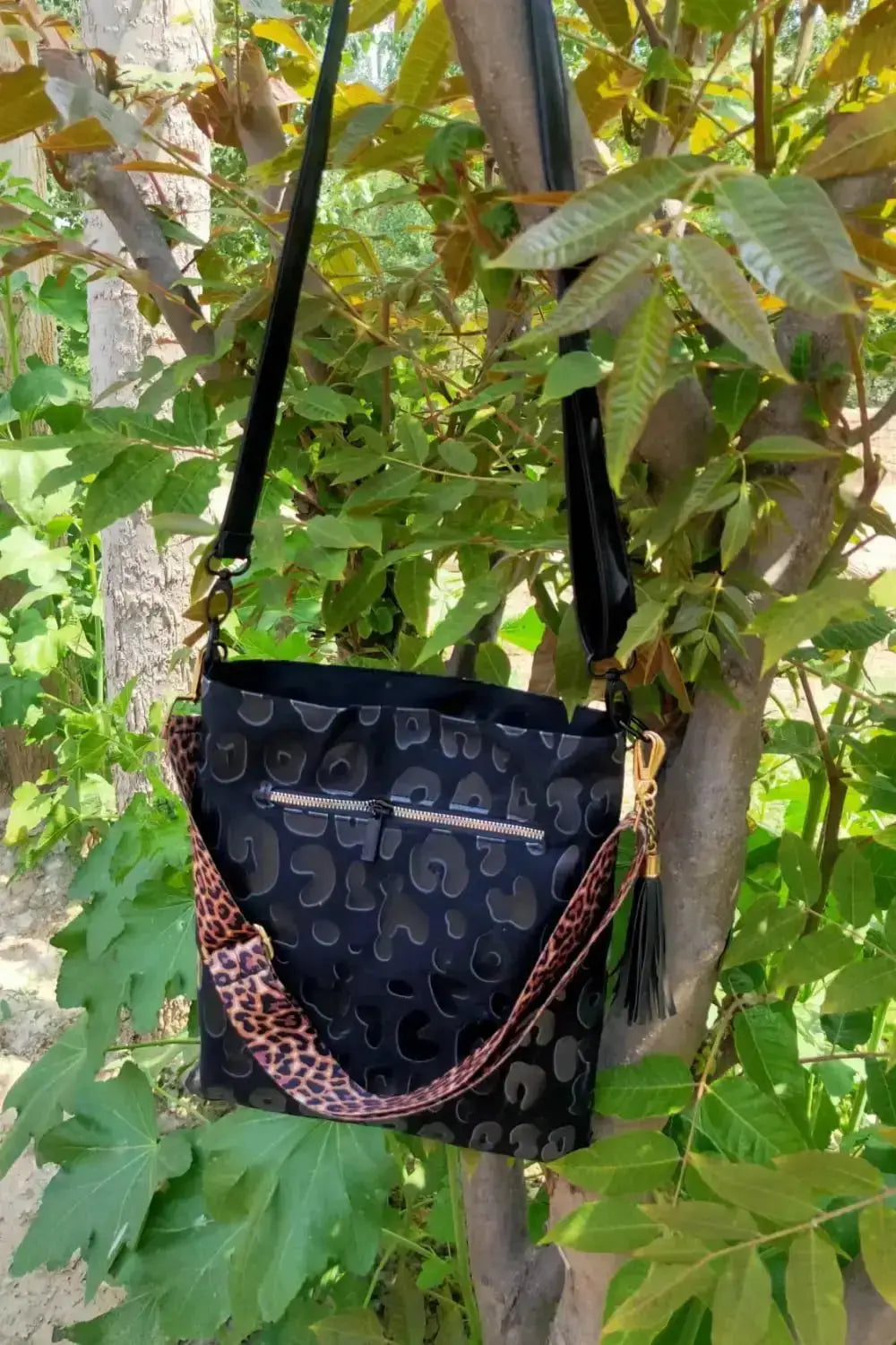 PU Leather Shoulder Bag Adored with Tassel by Parfymia