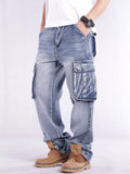 Men's Cargo Jeans Loose Fit
