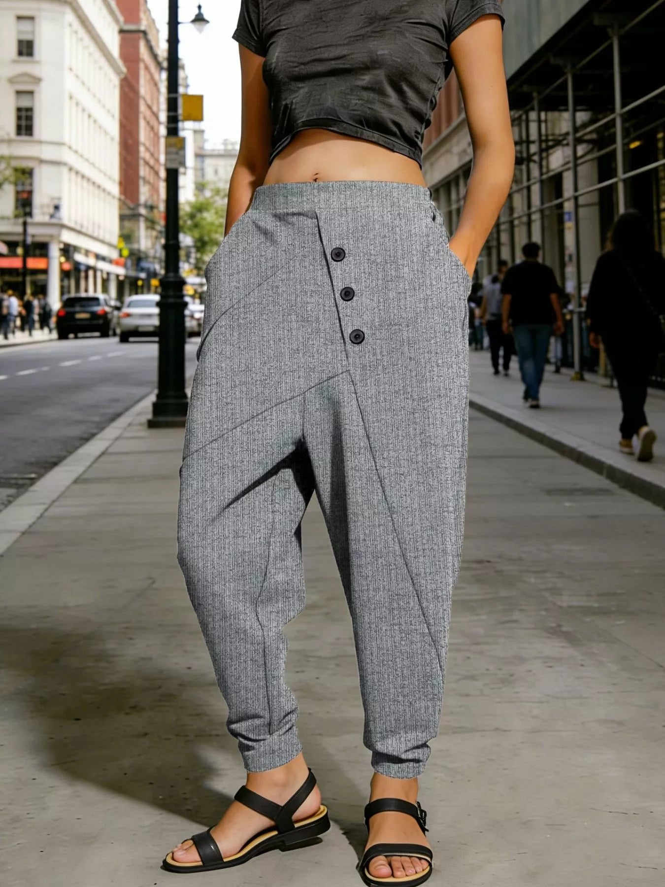 Women's Plus Size Harem Pants – Elastic Waist