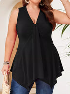 Women's Plus Size V-Neck Ruched Tank
