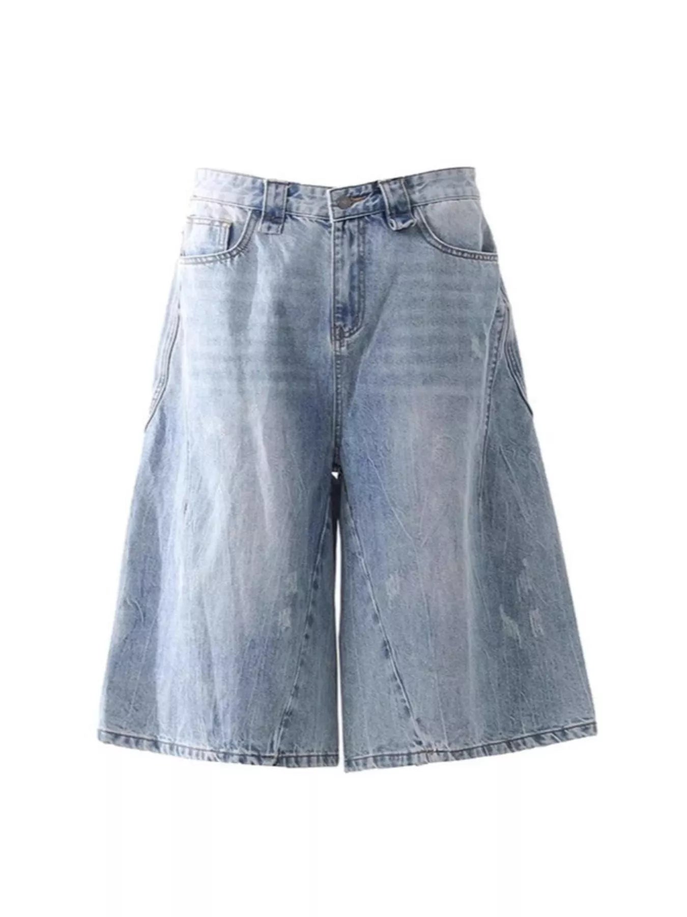 Men's Plus Size Wide Leg Capris Jeans
