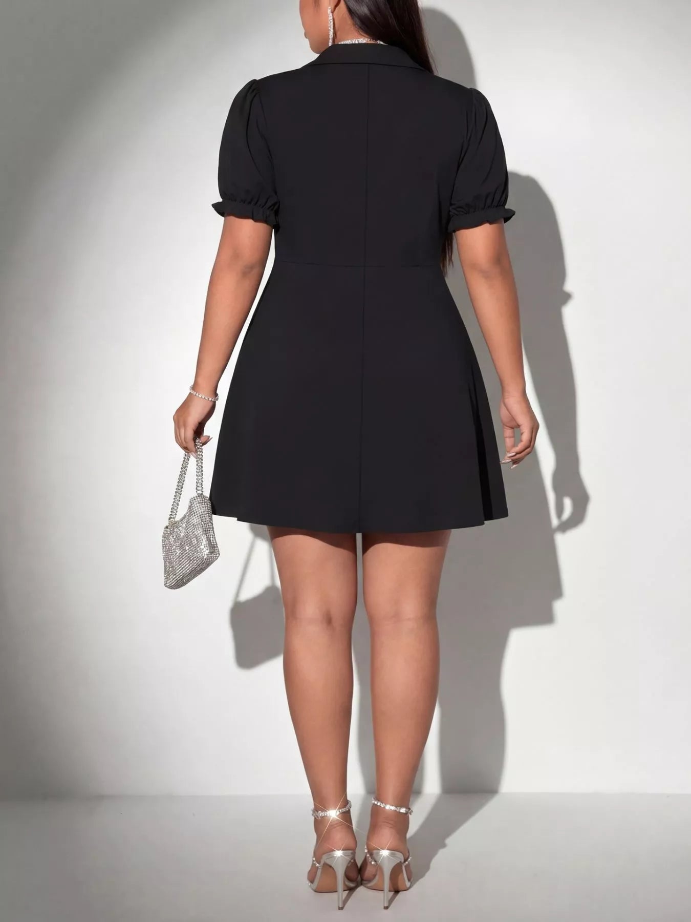 Women's Plus Size Surplice Mini Dress