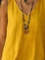 Full Size Ruffled Hem V-Neck Sleeveless Dress Plus Size