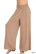 Women's Wide Leg Lounge Pants – Smocked Waistband