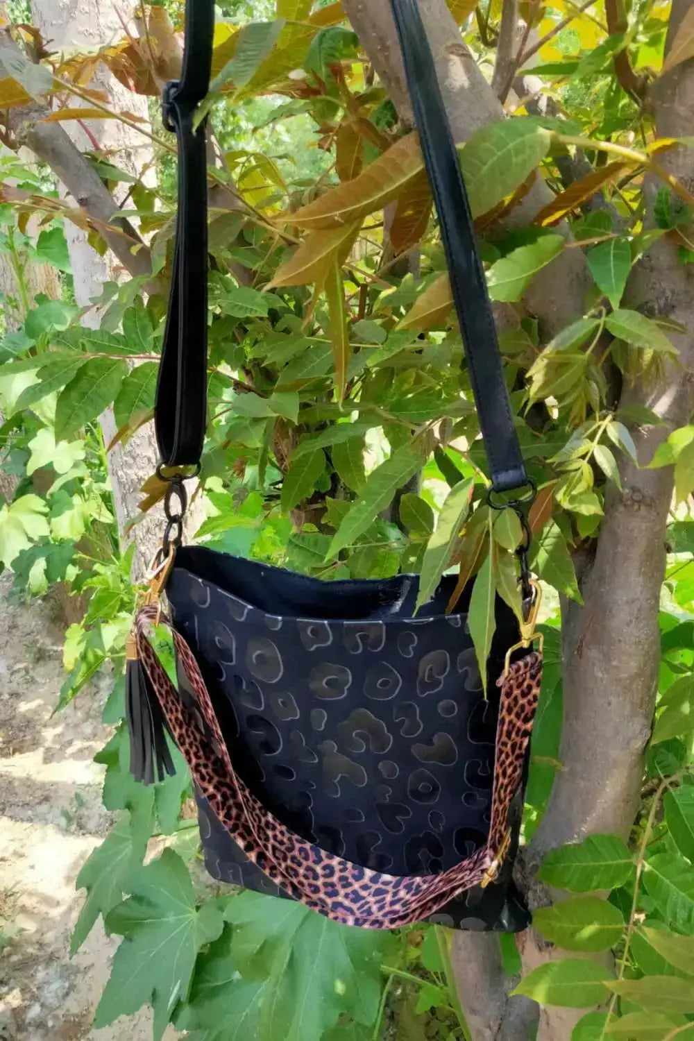 PU Leather Shoulder Bag Adored with Tassel by Parfymia
