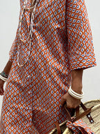 Women's Midi Dress – Printed Button-Down Plus