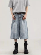 Men's Plus Size Wide Leg Capris Jeans