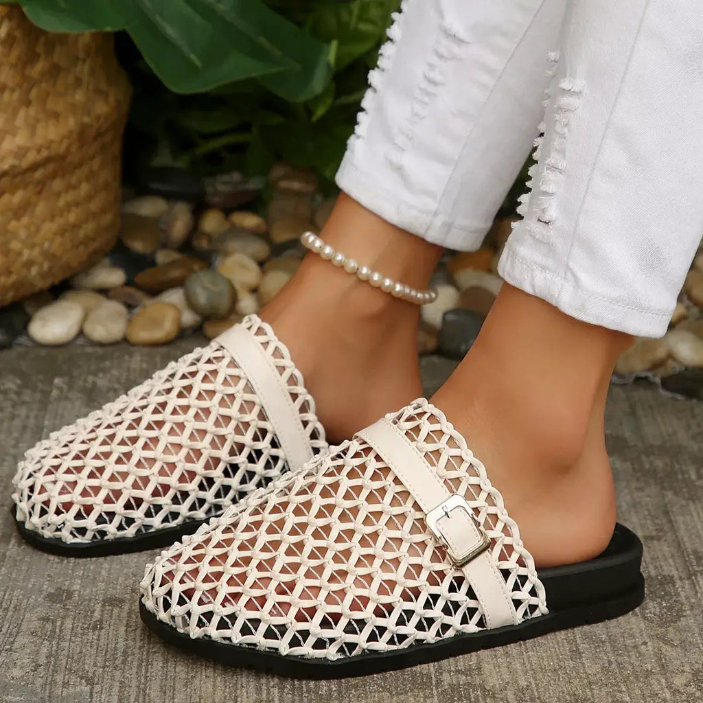 Breathable Mesh Buckle Decor Sandals For Women Stylish Everyday Comfort — Parfymia