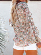 Women's Floral Print V-Neck Blouse Plus Size