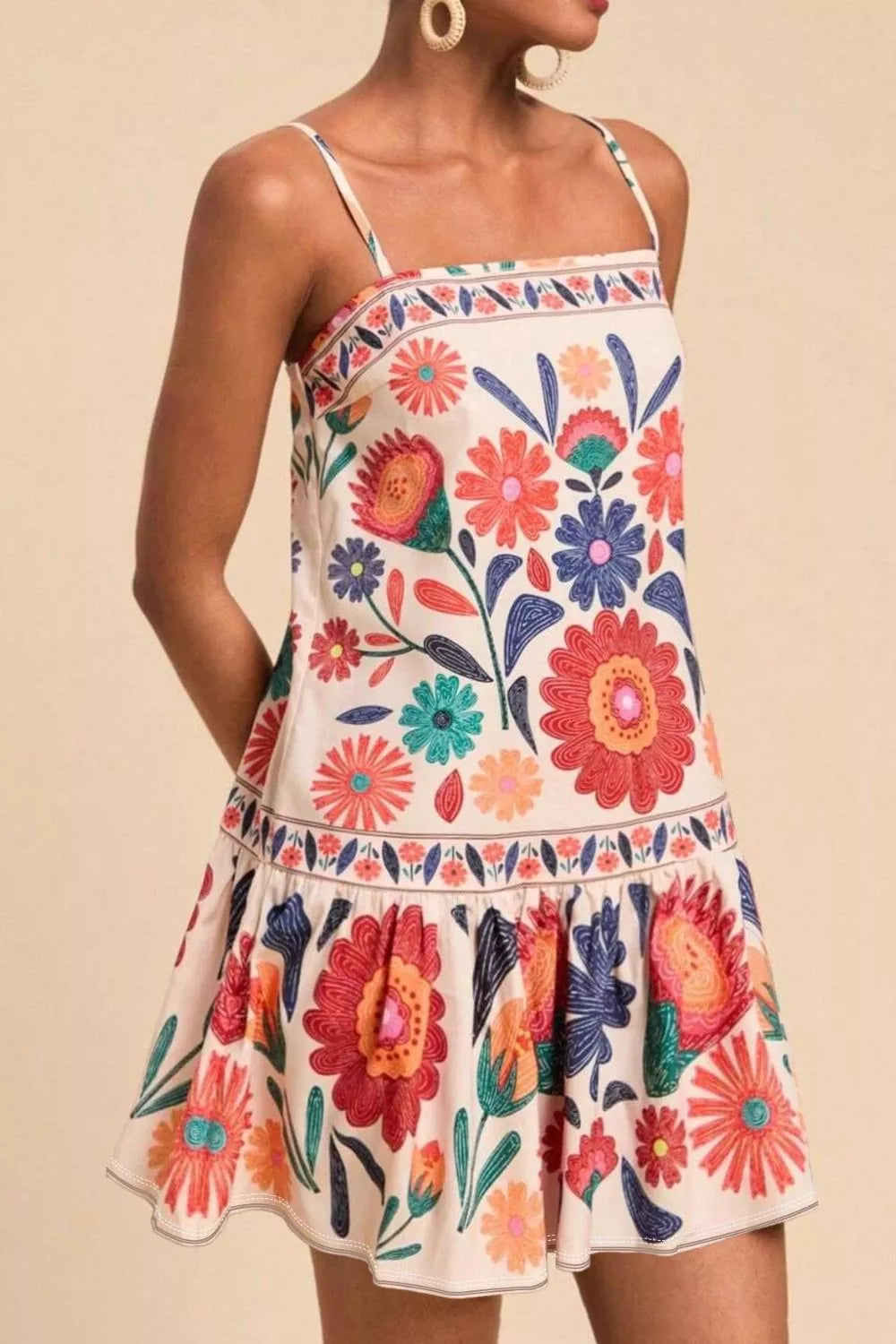 Women's Plus Size Floral Mini Dress