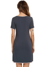 Women's Lounge Dress – Contrast Trim Pocketed