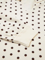 Women's Lounge Set Polka Dot Long Sleeve Top & Joggers