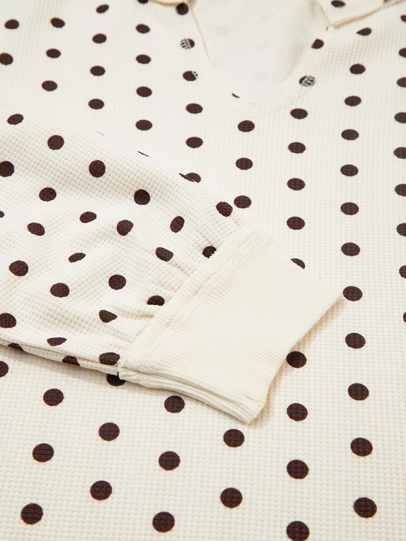 Women's Lounge Set Polka Dot Long Sleeve Top & Joggers