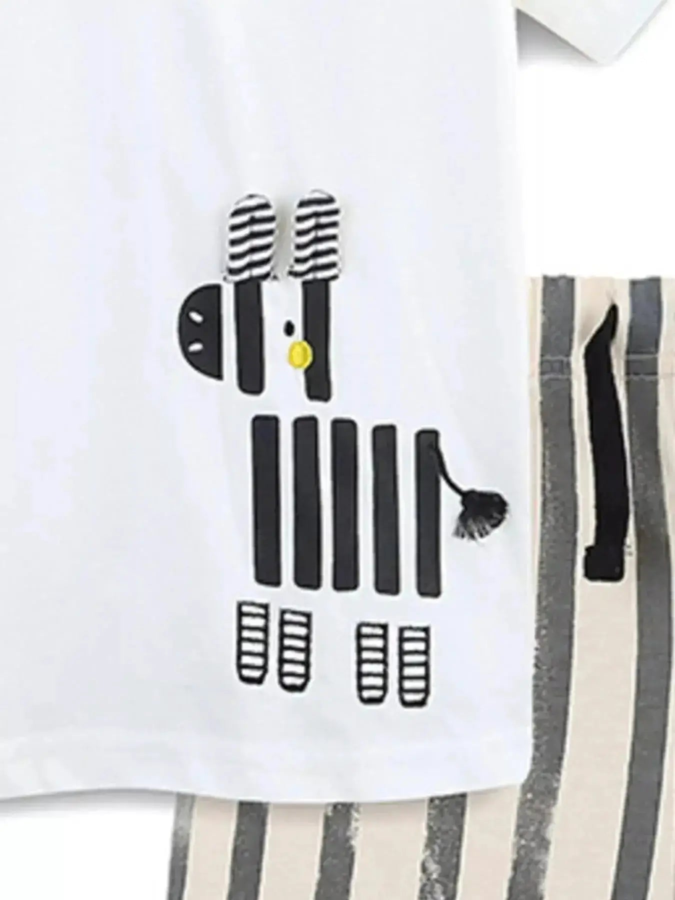 Zebra Stripe Children's Short Sleeve Tee and Shorts Set by Parfymia