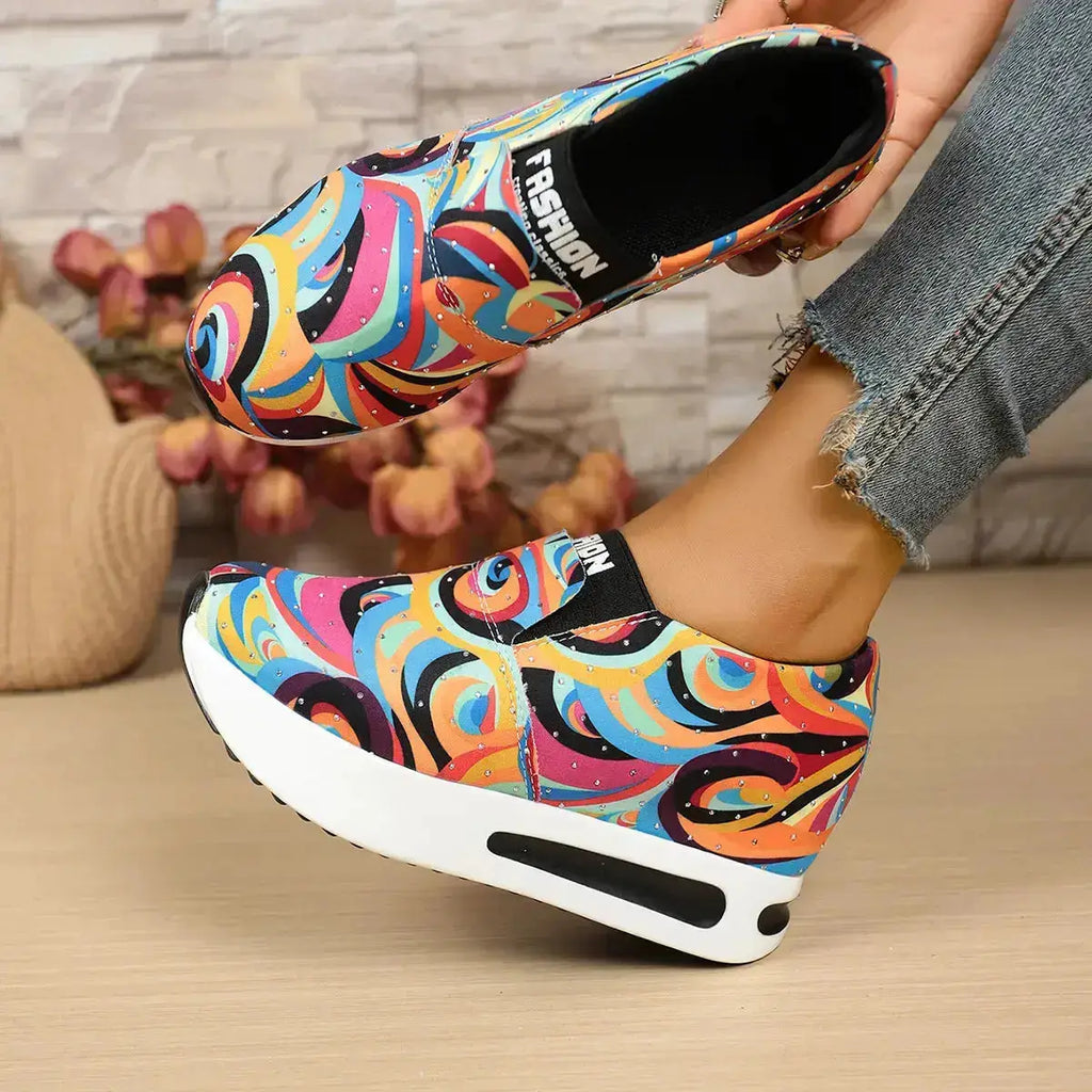 Women’s Platform Sneakers with Abstract Design by Parfymia
