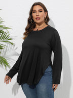 Women's Long Sleeve T-Shirt – Plus Size Slit