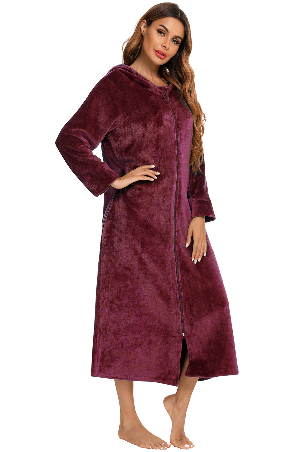 Women's Hooded Night Dress with Pockets