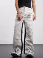 Men's Full Size Contrast Wide Leg Jeans Plus Size