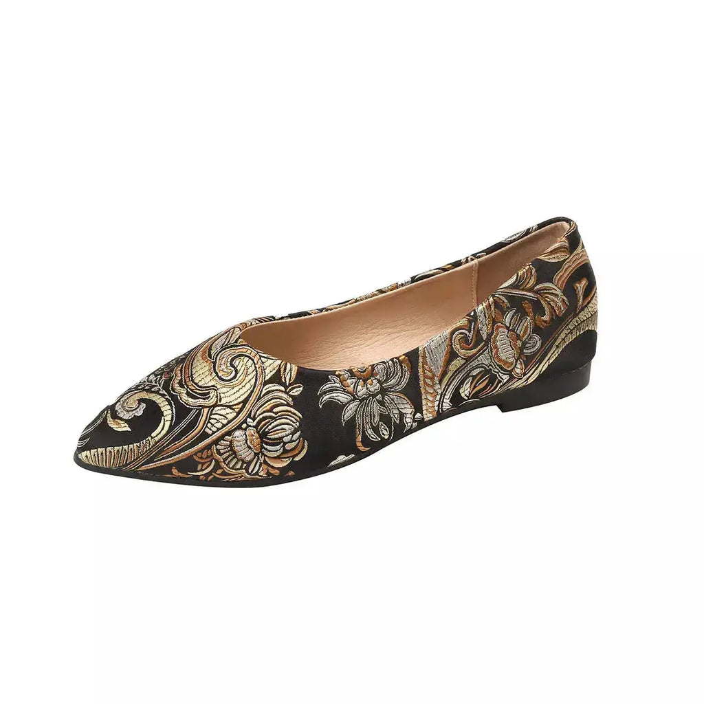 Rhinestone Accented Point Toe Flats for Women by Parfymia