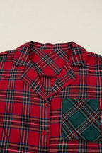 Women's Loungewear Plaid Contrast Patch Pajama Set