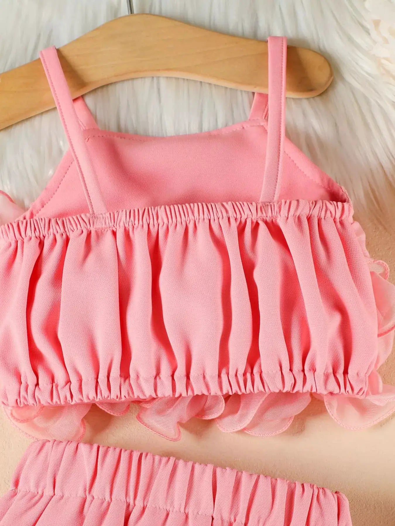 Girls Ruffled Trim Cami Top and Skirt Set Two Piece Outfit — Parfymia