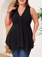 Women's Plus Size V-Neck Ruched Tank