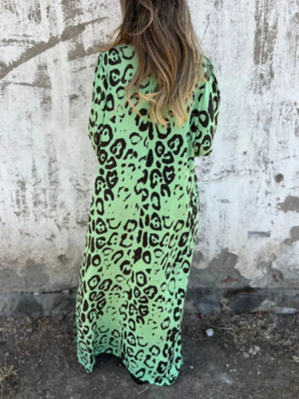 Full Size Printed V-Neck Dress with Pockets Plus Size Trendsi