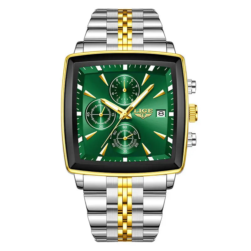 Men's Large Dial Square Business Watch – Bold & Elegant Dropshipman