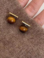 Women's Tiger Eye Stone Stud Earrings