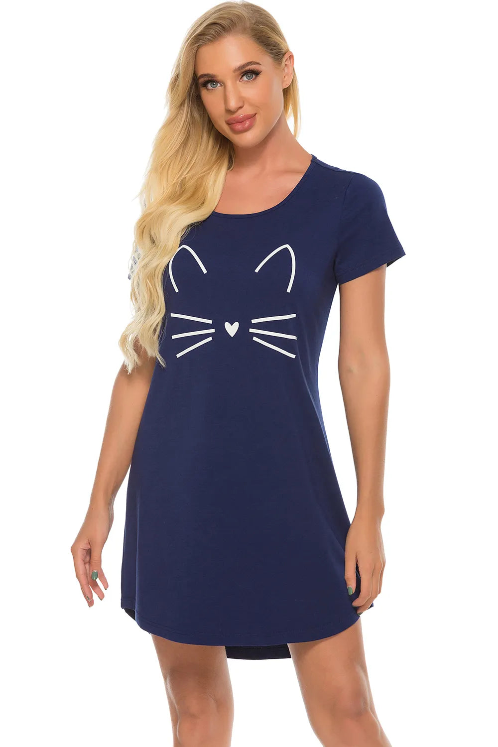 Women's Lounge Dress – Graphic Round Neck