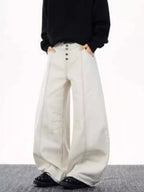 Men's Pants Wide Leg Button-Fly Plus Size
