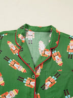 Women's Loungewear Nutcracker Button Top and Shorts Set